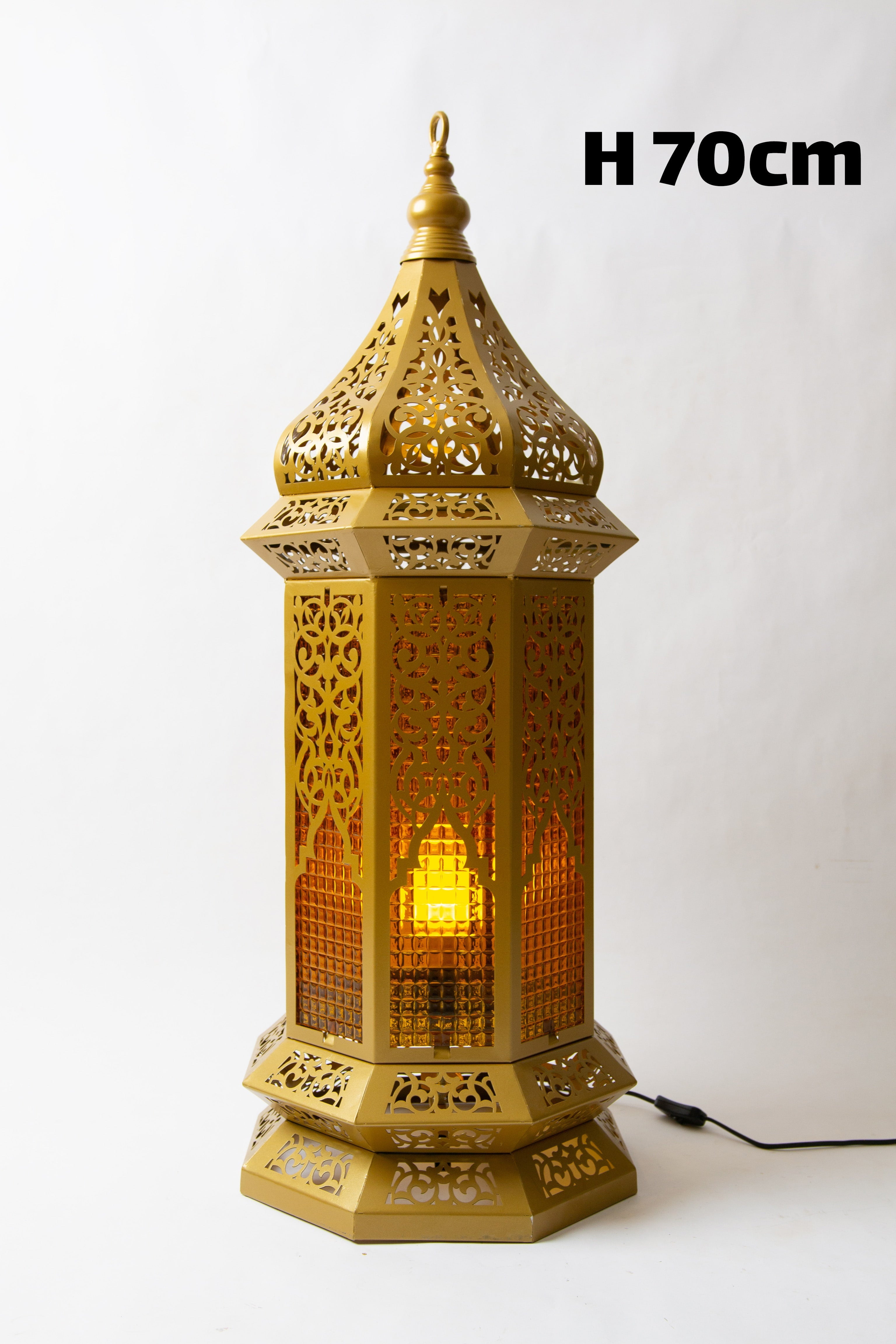 Ramadan Lantern, 1 Light, Metal, 70×28cm - Gold